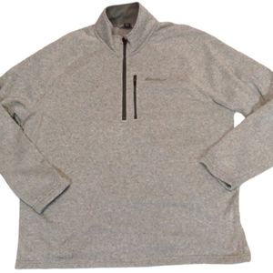Eddie Bauer Men's XXL Gray Heathered Quarter Zip‎ Fleece Pullover